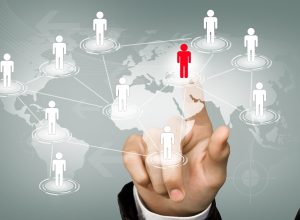 Hand pick red man of Social Network